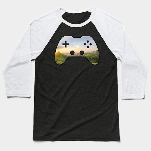 Open World RPG Journey - Gaming Gamer Abstract - Gamepad Controller - Video Game Lover - Graphic Background Baseball T-Shirt by MaystarUniverse